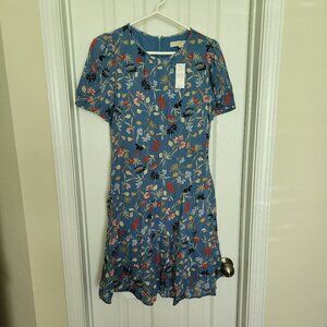 LOFT Short Sleeve Floral Dress, Size 0